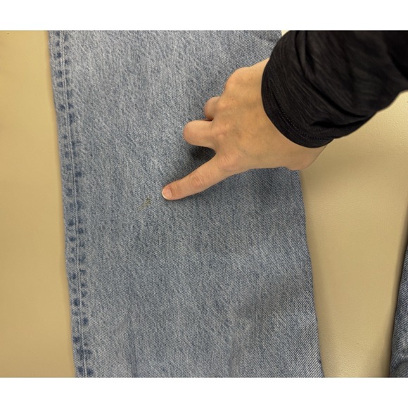 Zara The 90s Wide Full Length High Rise Raw Hem Frayed Jeans Size 6 / 28 READ - Picture 10 of 12